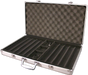 750 chip capacity aluminum poker chips case - silver