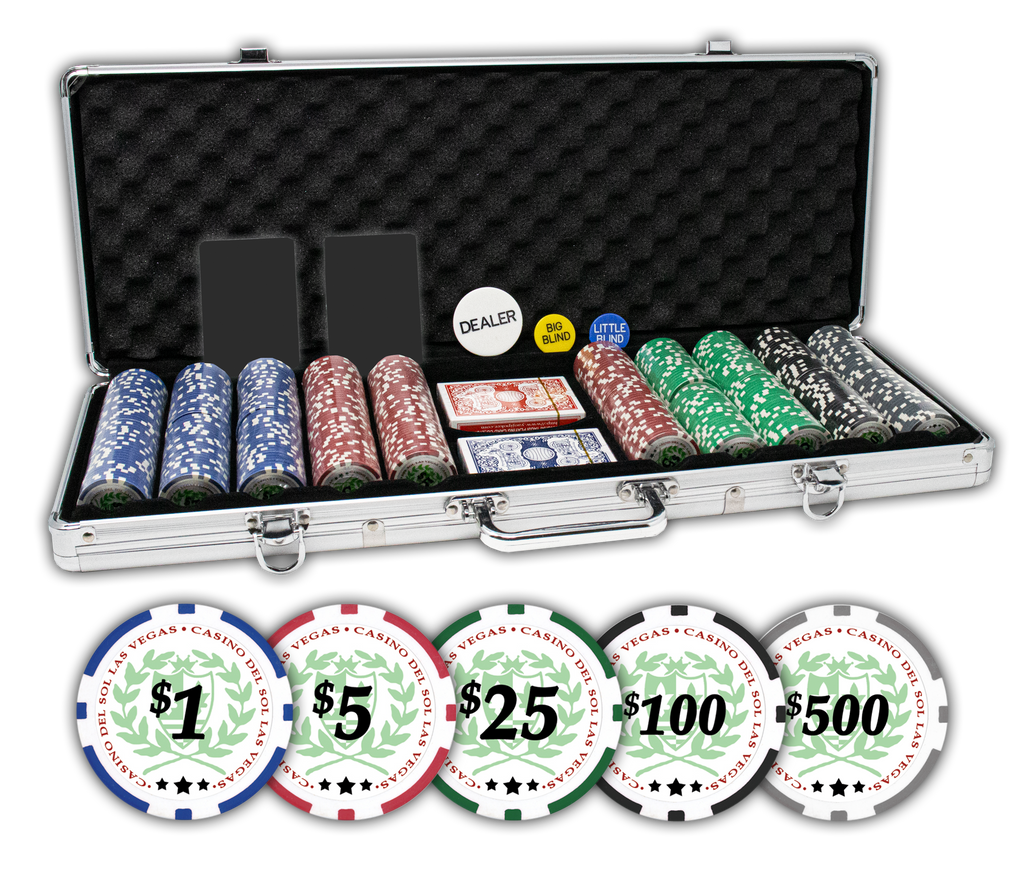 Casino Del Sol poker chips set with aluminum case - 500 chips