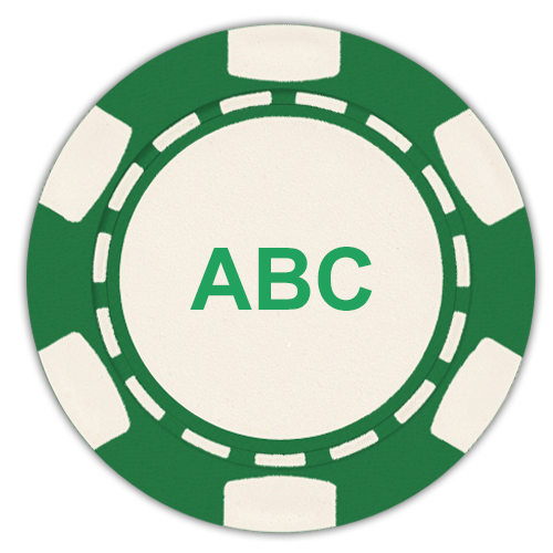 Custom monogrammed six stripe poker chips