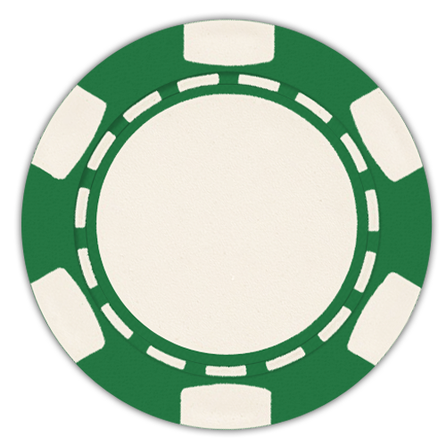 six stripe 11.5 gram clay composite green poker chips