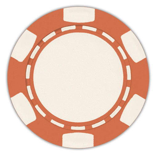 six stripe 11.5 gram clay composite orange poker chips