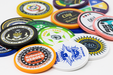 11.5 gram custom full color poker chips with a solid edge design