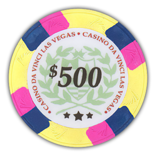 Casino DA VINCI clay no metal insert poker chips - Yellow chips