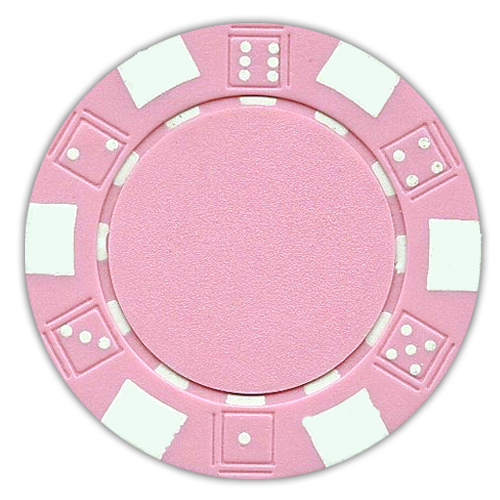 Pink classic dice design 11.5 gram poker chips - set of 50 poker chips
