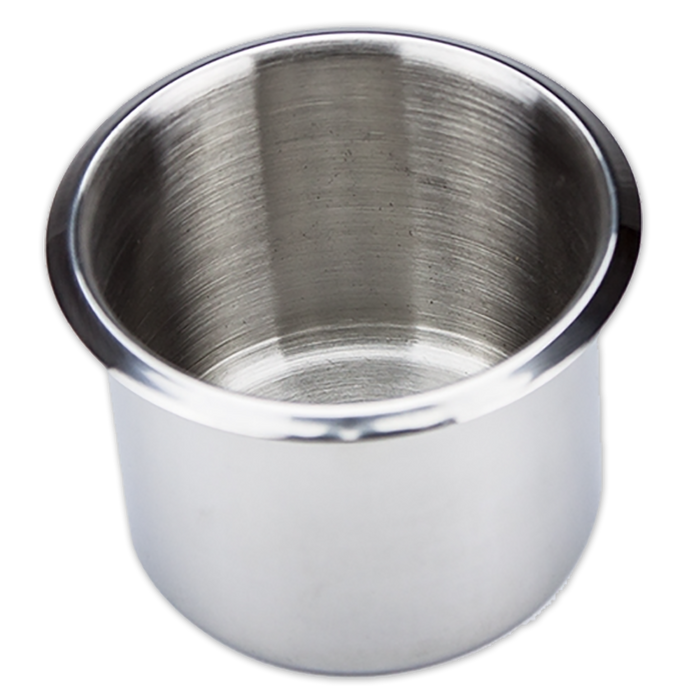Drop in stainless steel poker table cup holders