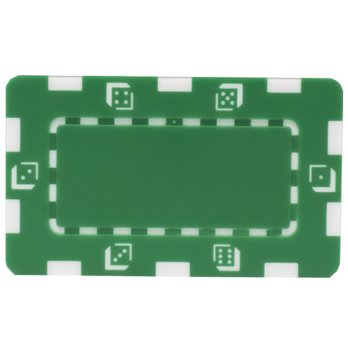 European style rectangular poker chips plaques - Green 32 gram chips