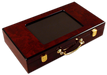 300 chip capacity glossy wooden poker chips case