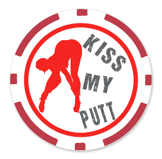 Golf ball marker poker chips printed with funny and sexy designs - Over 25 designs to select from