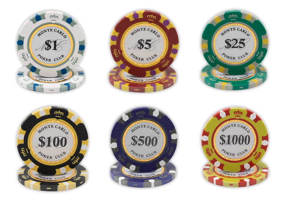 Clay 14 gram Monte Carlo poker chips