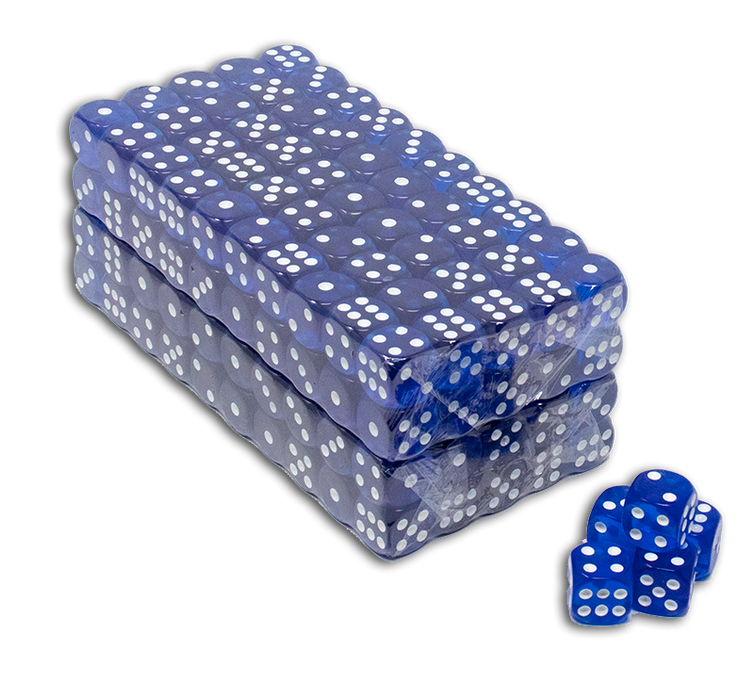 200 blue translucent casino gaming 16mm dice