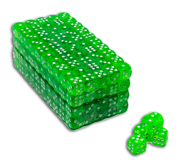200 green translucent casino gaming 16mm dice