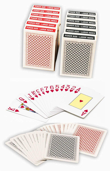 Value priced plastic coated playing cards - Poker size large index